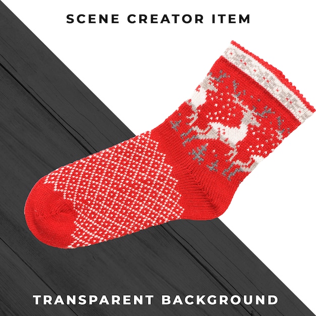 Christmas socks isolated with clipping path.