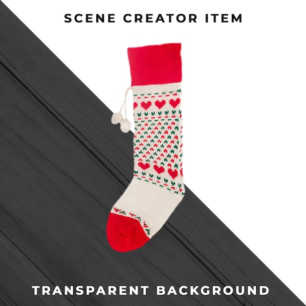 Christmas socks isolated with clipping path.