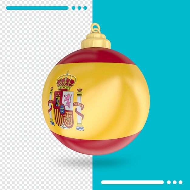 PSD christmas spain flag 3d rendering isolated