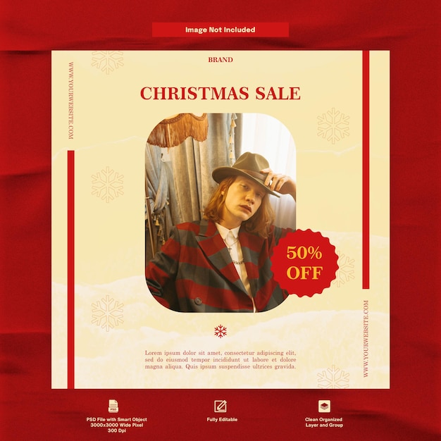 크리스마스 특별 판매 소셜 미디어 템플릿 디자인