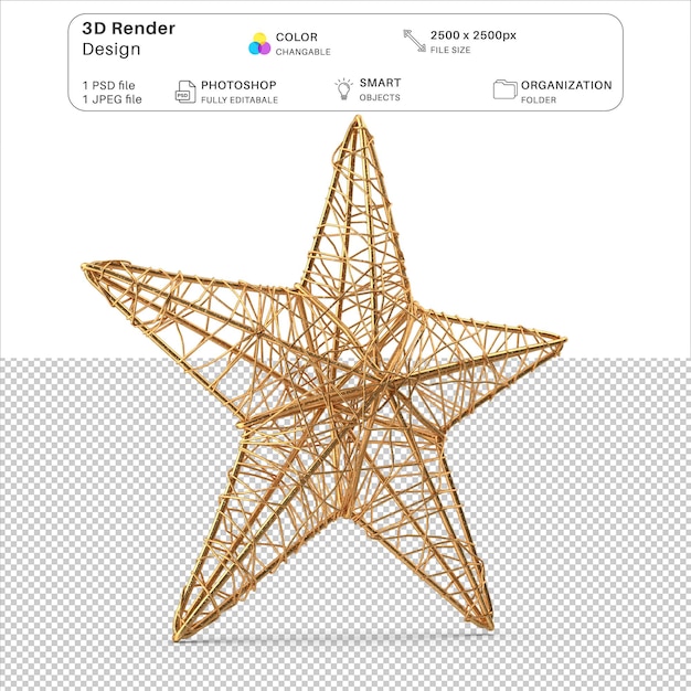 PSD クリスマス・スター 3dモデリング psdファイル