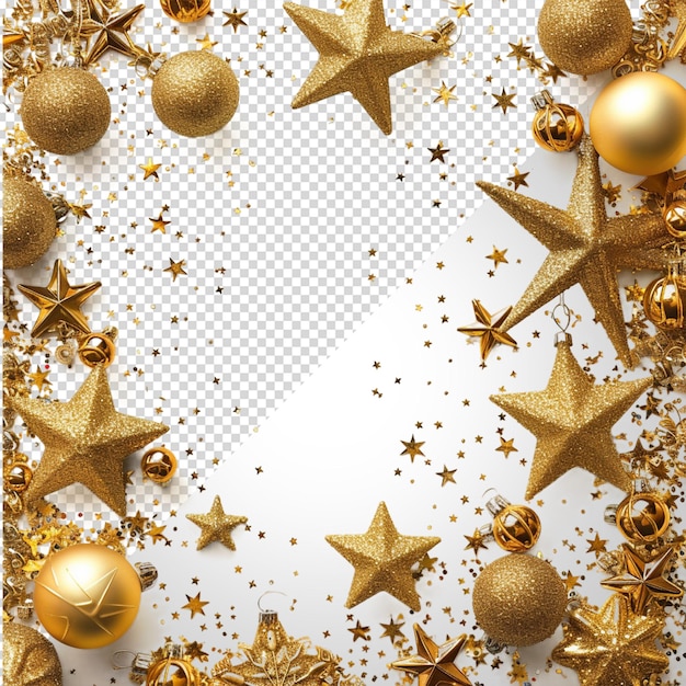 PSD christmas stars isolated on white background