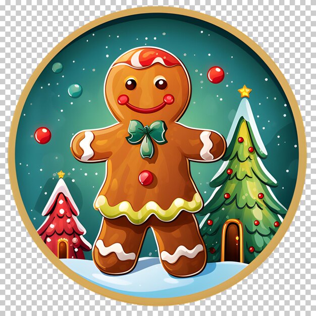 PSD christmas sticker on transparent background