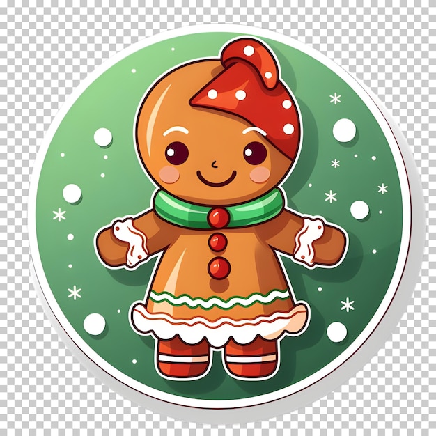 PSD christmas sticker on transparent background