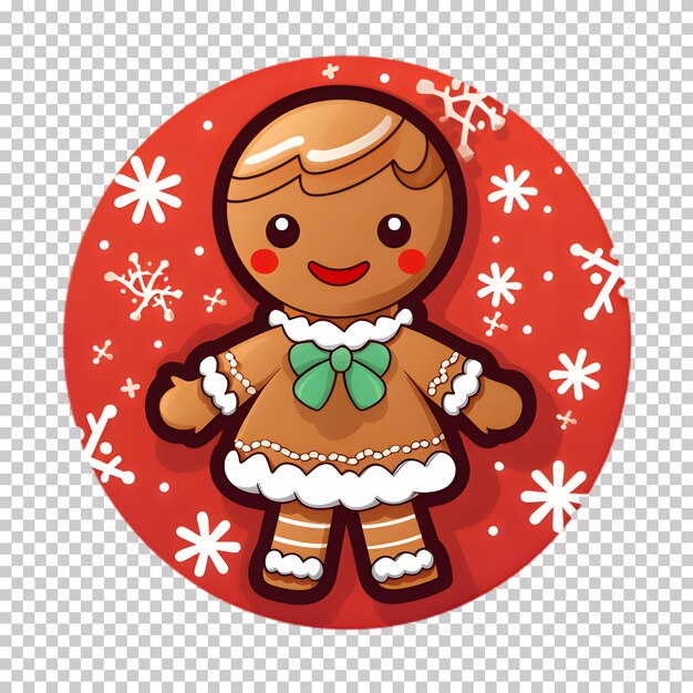 Christmas sticker on transparent background