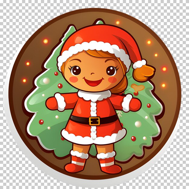 Christmas sticker on transparent background