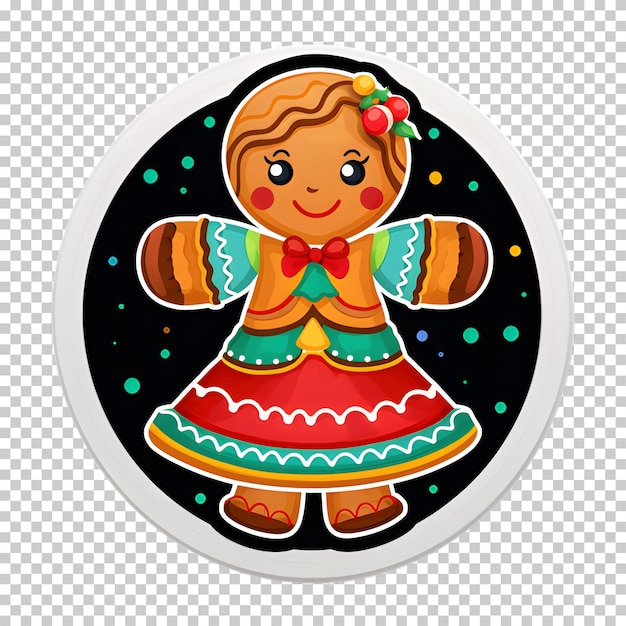 PSD christmas sticker on transparent background