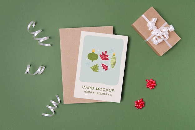 Natale ancora in vita con design mockup di carta regalo