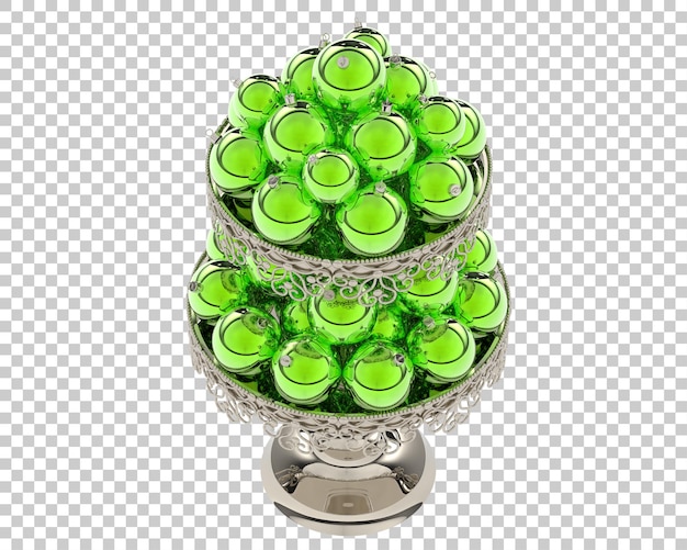 Christmas table decoration on transparent background. 3d rendering - illustration