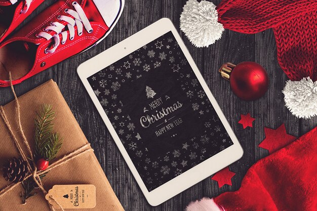 PSD christmas tablet mockup