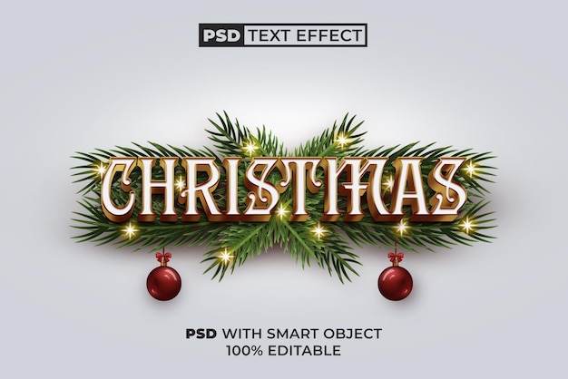christmas text effect gold style editable text effect
