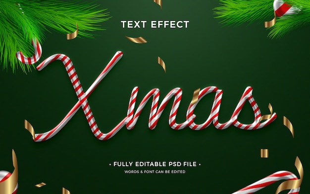 PSD christmas text effect