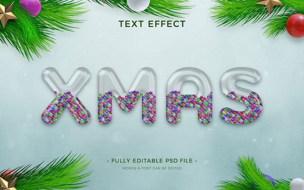 PSD Рождественский текстовый эффект