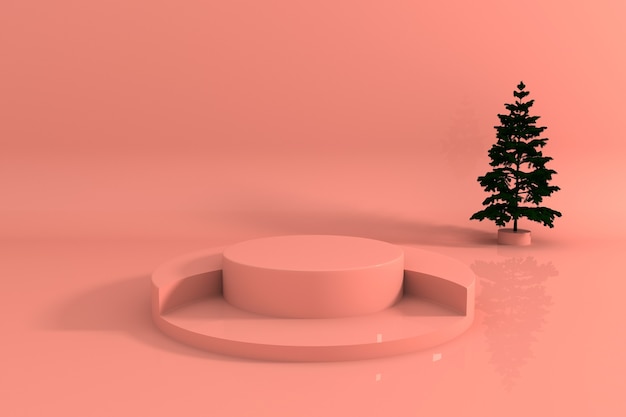 PSD christmas themed podium illustration