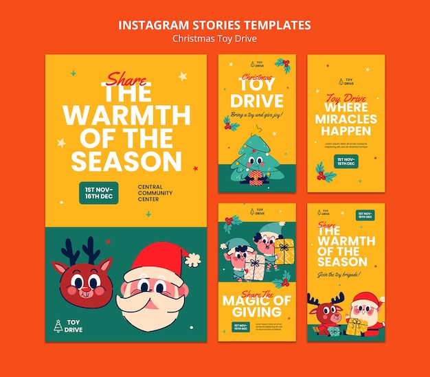 Christmas toy drive template design