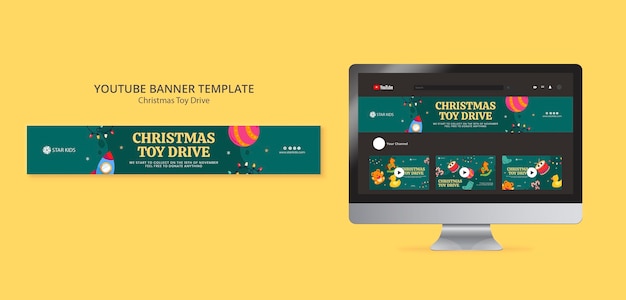 PSD christmas toy drive template design