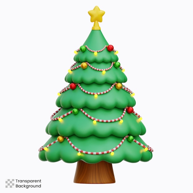 PSD illustrazioni di icone 3d dell'albero di natale