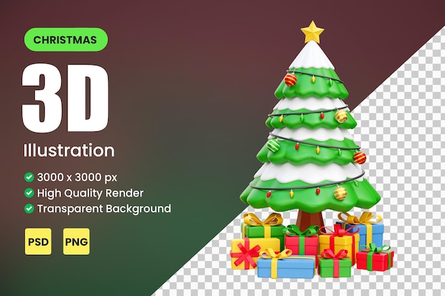 Рождественская елка 3d значок рендеринга иллюстрации