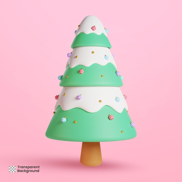 PSD illustrazione 3d dell'albero di natale