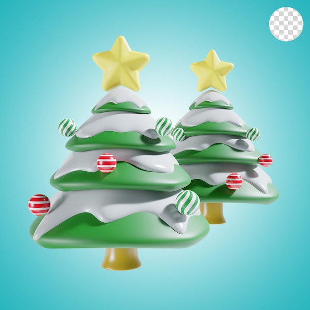 PSD albero di natale illustrazione 3d