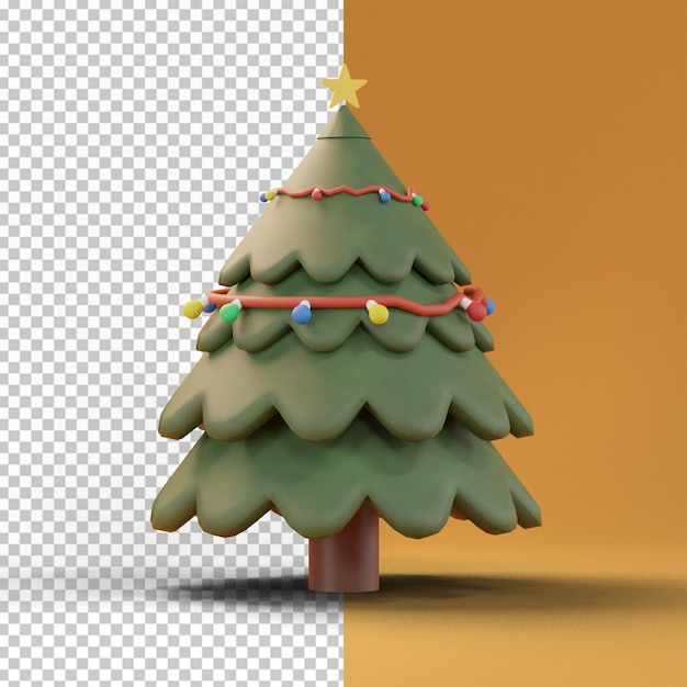 PSD rendering 3d dell'albero di natale