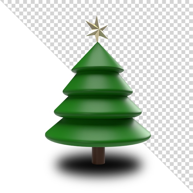 PSD albero di natale nella rappresentazione 3d isolata