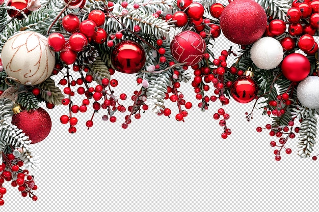 PSD Декорация рождественской елки и шаровых элементов