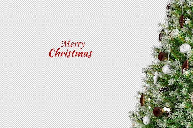 Christmas tree and armchair in 3d rendering