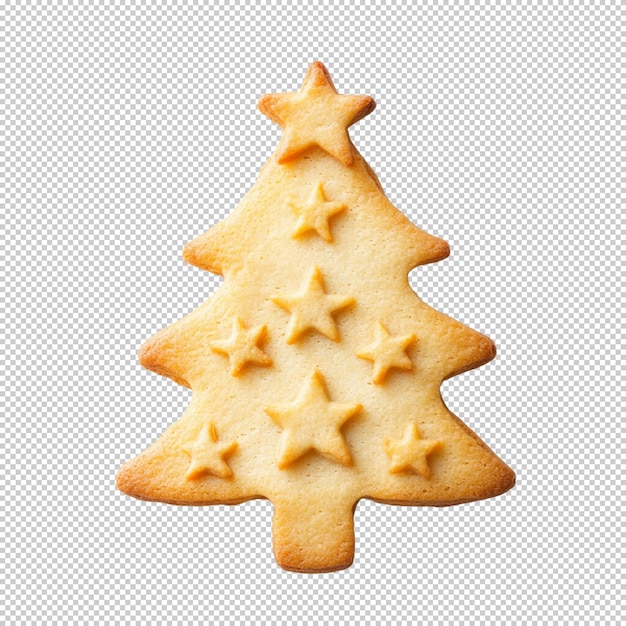 透明な背景のクリスマスツリービスケット