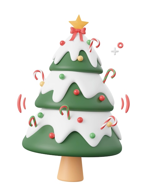 Christmas tree Christmas theme elements 3d illustration