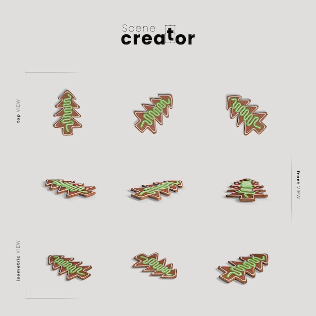 Creatore di scena di natale di angoli di varietà del pan di zenzero dell'albero di natale