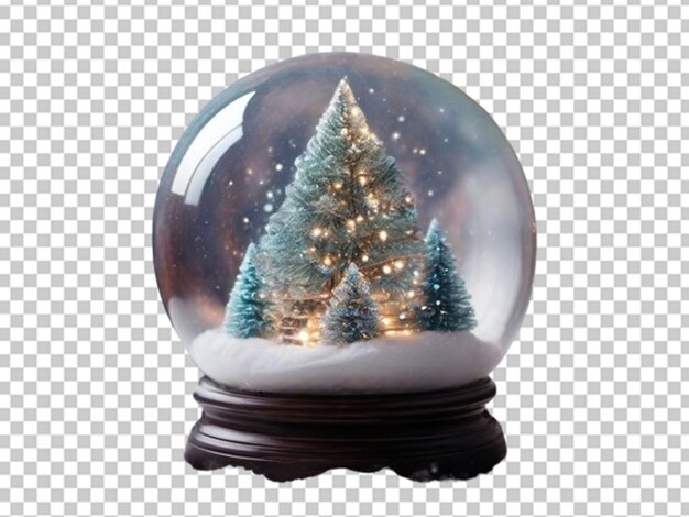 PSD christmas tree in glass on snow