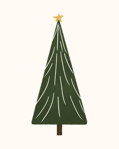 PSD christmas tree icon simple illustration green