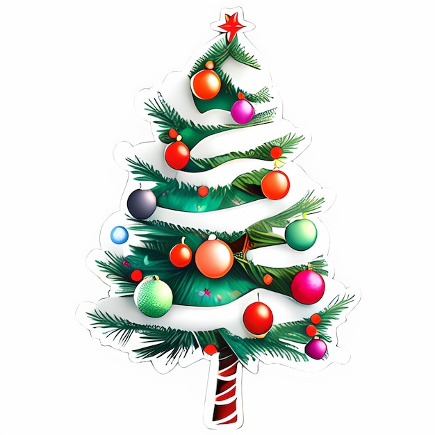 PSD christmas tree illustration design for christmas festive