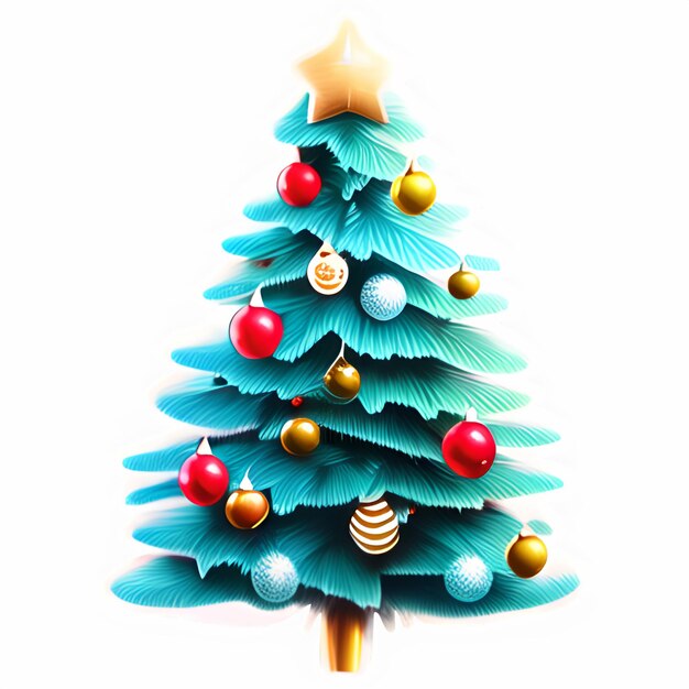 PSD christmas tree illustration design for christmas festive