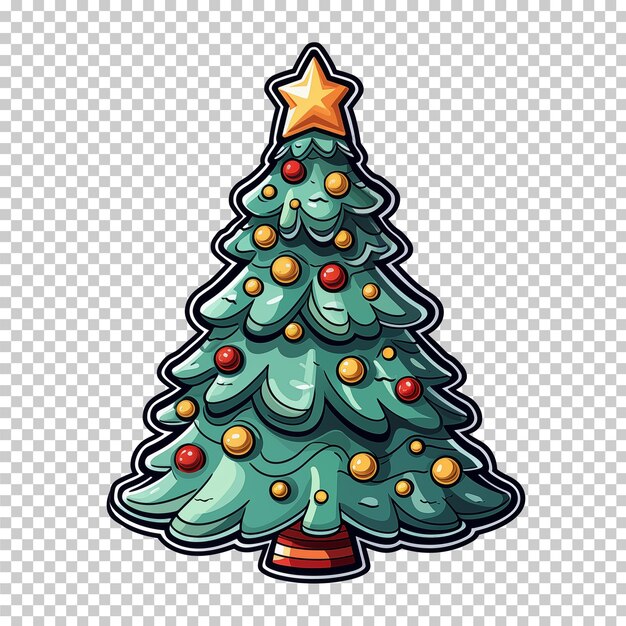 PSD christmas tree illustration isolated