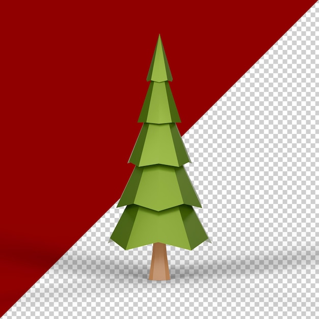 Albero di natale isolato 3d render