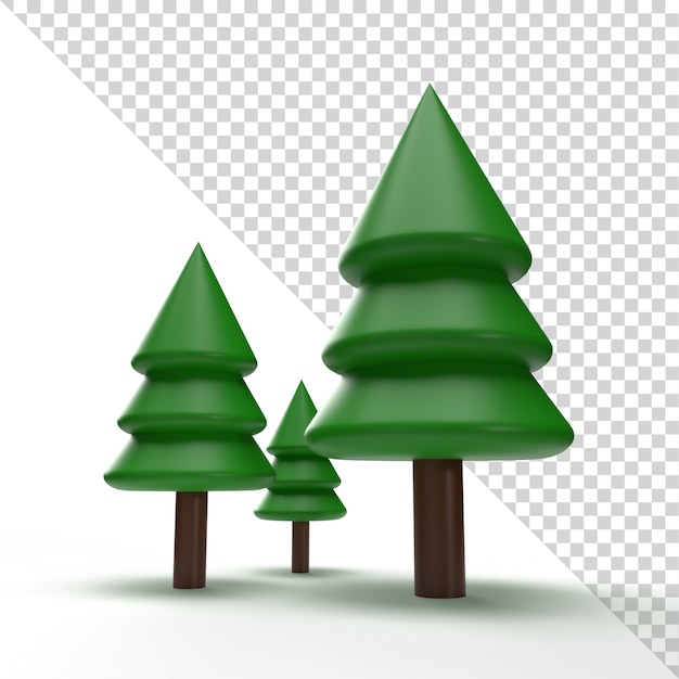 Albero di natale isolato nel rendering 3d