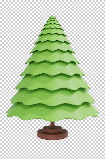 Rendering 3d isolato albero di natale