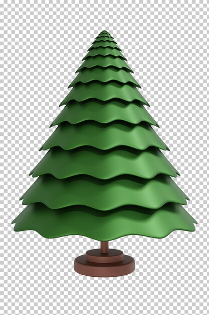 Rendering 3d isolato albero di natale