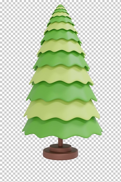 Christmas tree isolated 3D rendering