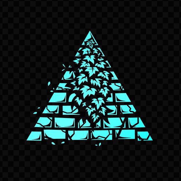 PSD a christmas tree made of blue letters on a black background