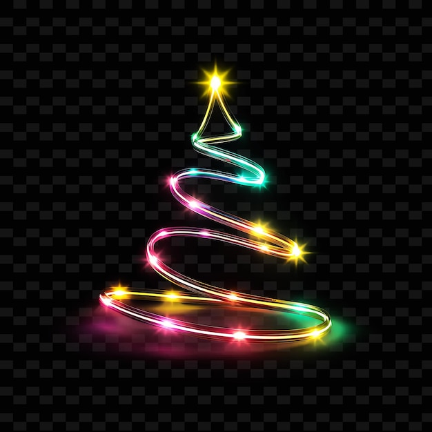 PSD un albero di natale fatto di luci al neon