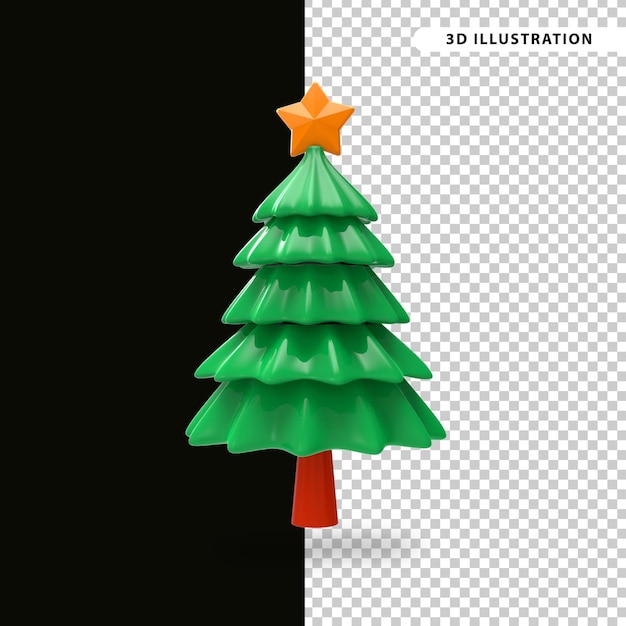 PSD Рождественская елка на подиуме 3d иллюстрация