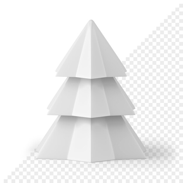 Christmas tree polygonal 3d icon