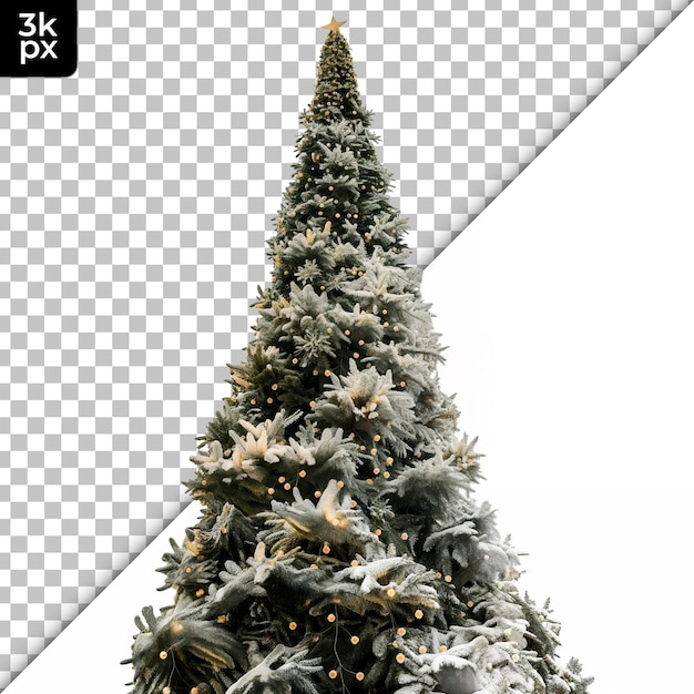 PSD christmas tree tower isolated on transparent background