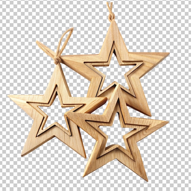 Christmas tree toy set in the form of a star isolated on a transparent backgroun