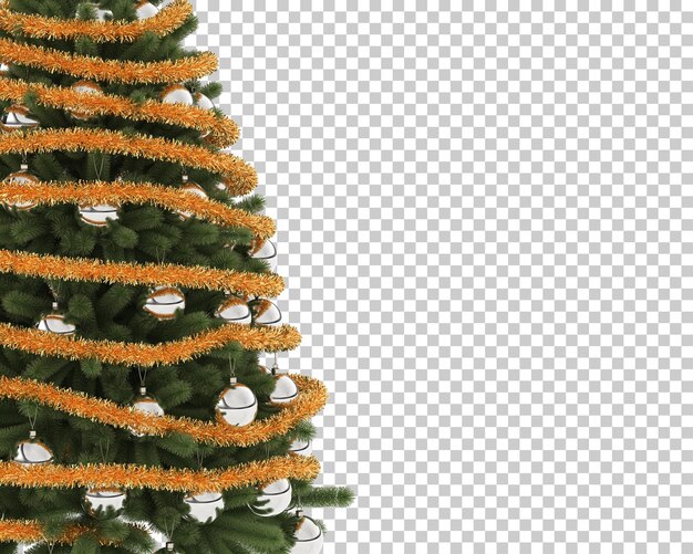 Christmas tree on transparent background. 3d rendering - illustration