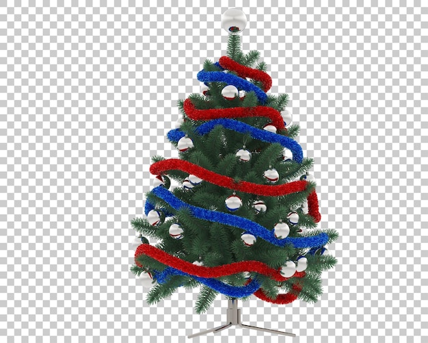 PSD christmas tree on transparent background. 3d rendering - illustration