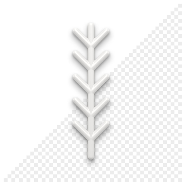 PSD christmas tree twig 3d icon